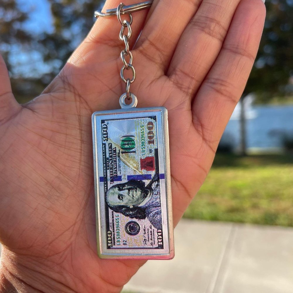 FLAPI 100 Dollar Metal Key chain